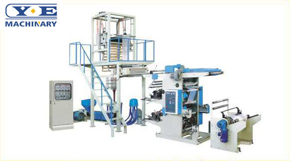 PE film blowing machine in-line 2color flexo printer